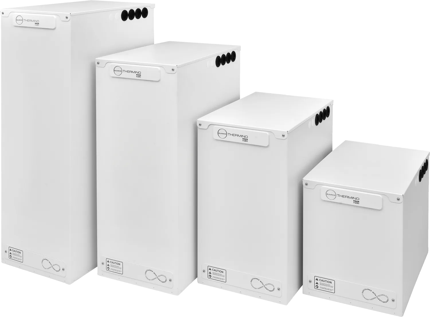 The Sunamp Thermino range, from the compact 70i up to the 300i