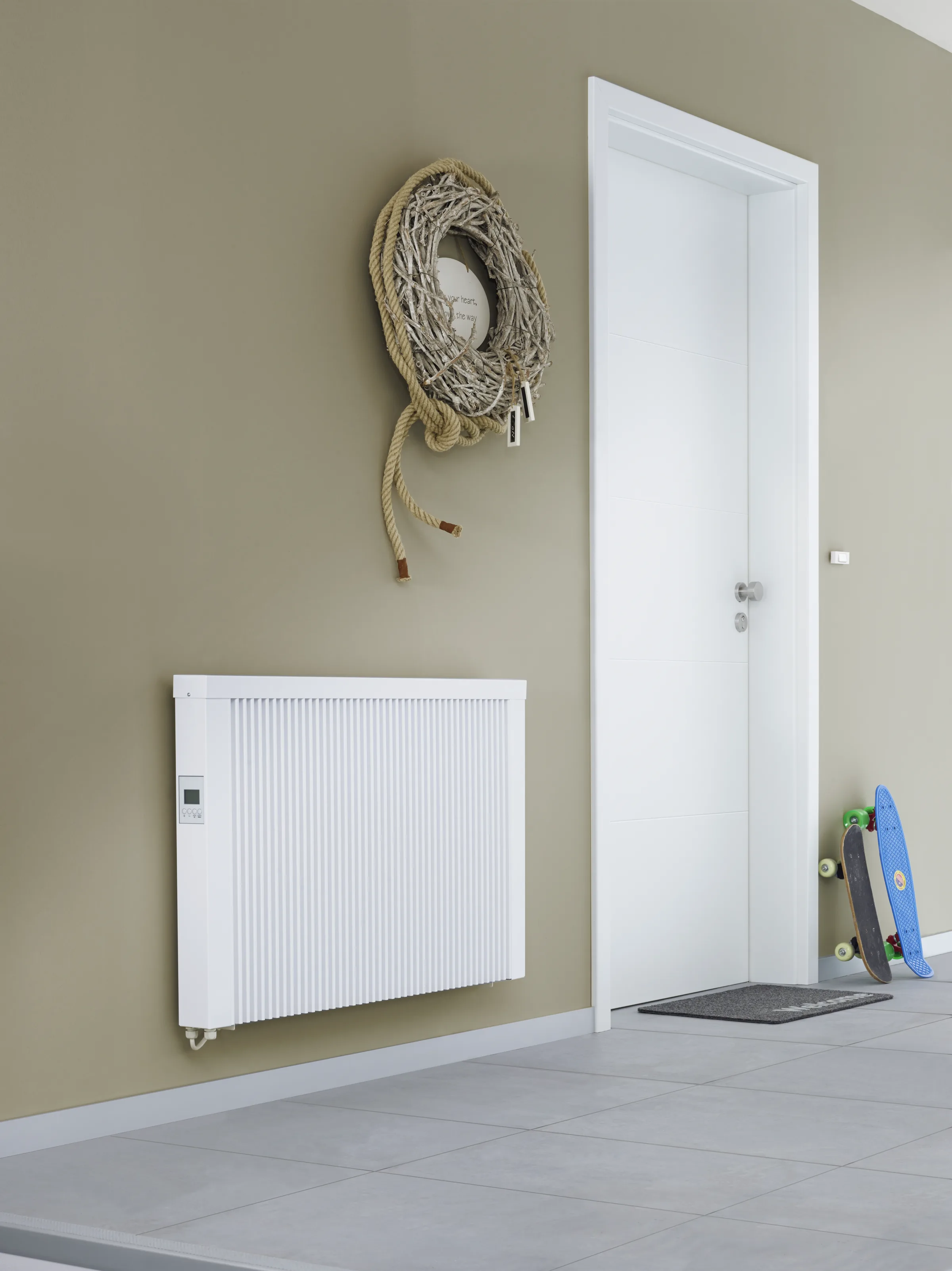 Top-floor flat landing - slim white horizontal